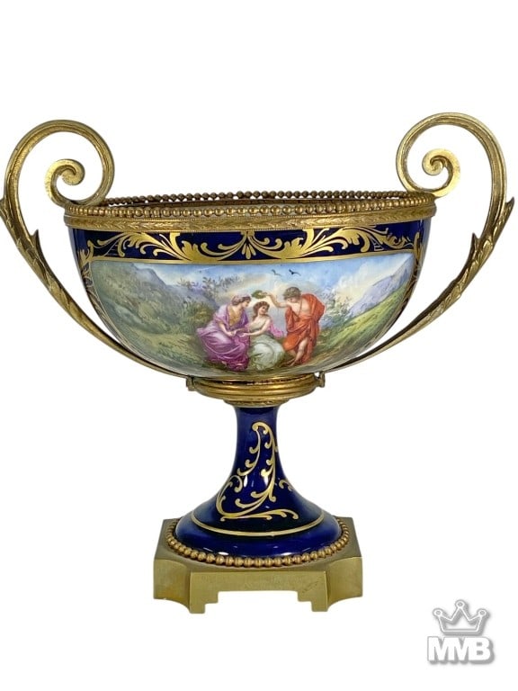 Sevres French Porcelain & Bronze Centerpiece Bowl (1 of 9)