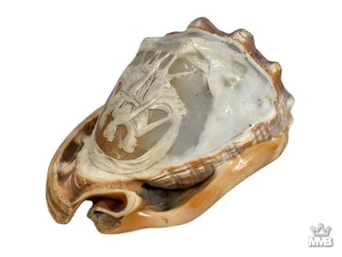 Conch Shell Cameo w/ Three Dancer Relief Carving