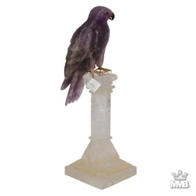Peter Muller Wild Falcon Amethyst Bird Sculpture