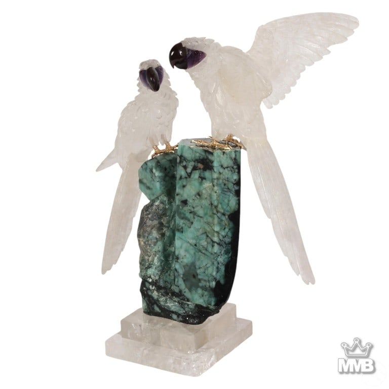 Peter Muller Macaw Couple Rock Crystal Sculpture (1 of 6)