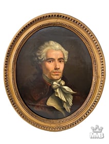 19th C. European Portrait Oil Painting on Canvas