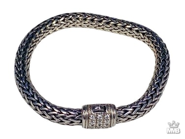 John Hardy Sterling Silver & Glass Stone Bracelet