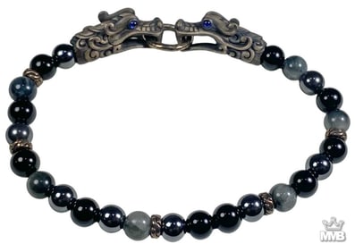 John Hardy 925 Silver & Agate Dragon Bracelet