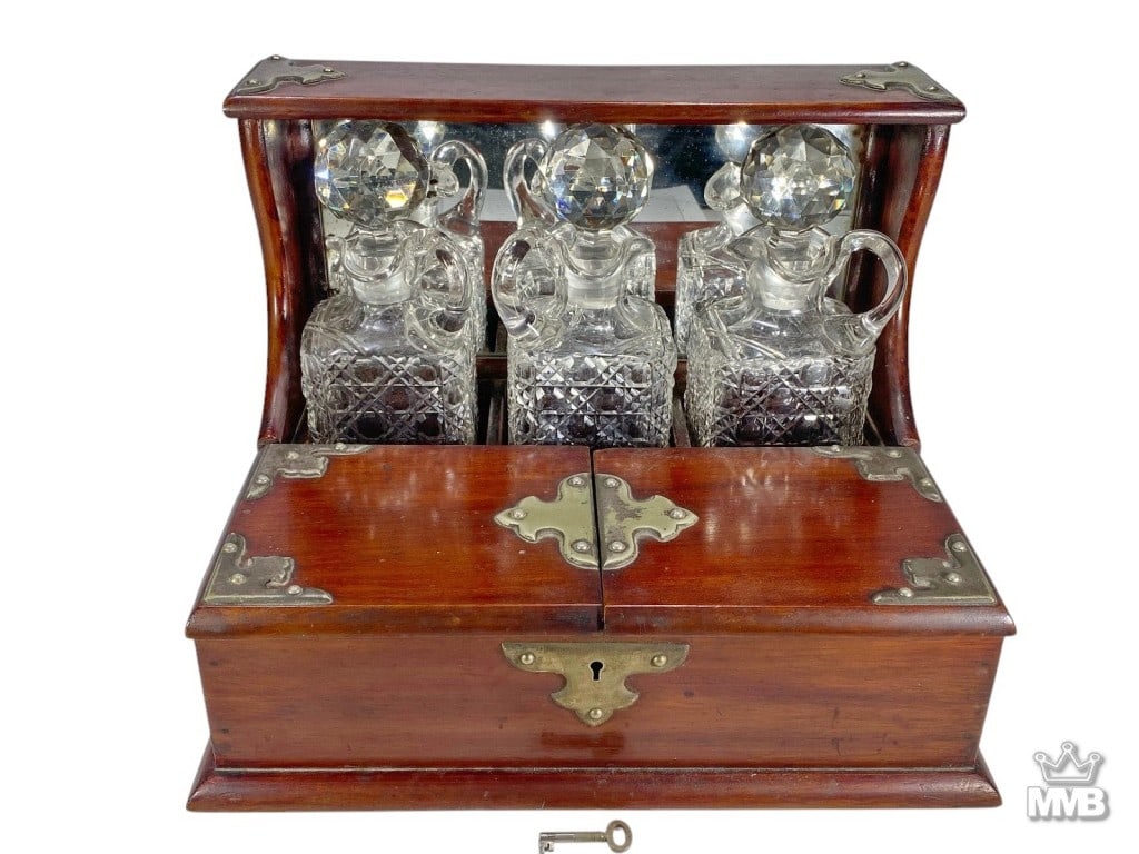 Antique Victorian Liquor Decanter Tantalus SET (1 of 8)