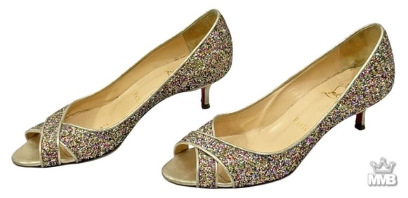 Christian Louboutin Glitter Colorido Heels Sz 36.5