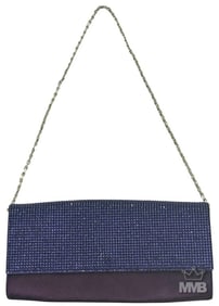 Judith Leiber NY Purple Satin Evening Clutch Purse