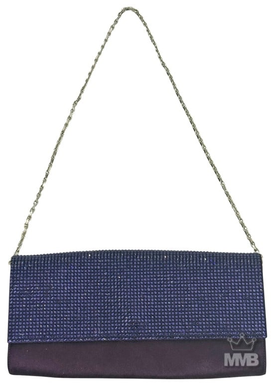 Judith Leiber NY Purple Satin Evening Clutch Purse (1 of 8)