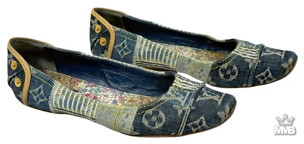 Louis Vuitton Monogram Denim Ballet Flats Sz 35.5