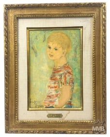 Jocelyne Seguin 1921-1999 Child Portrait Painting