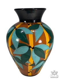 Nancy Toler Colorful American Ceramic Vase 12"