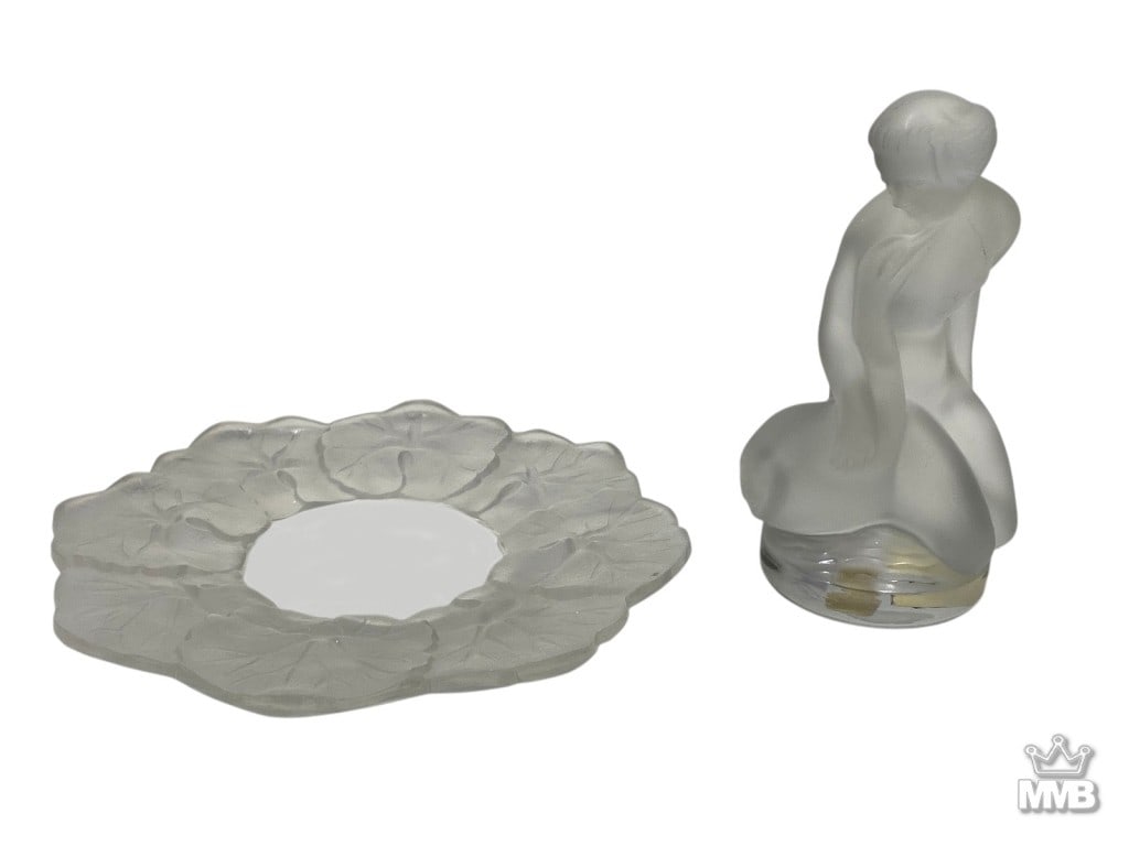 Lalique Leda with Swan & Honfleur Figures 2pc LOT (1 of 9)