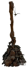 Japanese Burlwood Okimono / Scholar's Carving