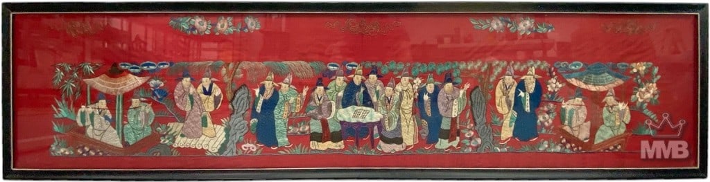 Chinese Large Embroidery Textile on Silk Panel (1 of 5)