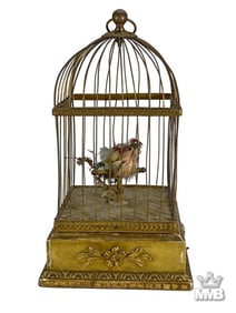 Antique French Automation Bird Cage Music Box