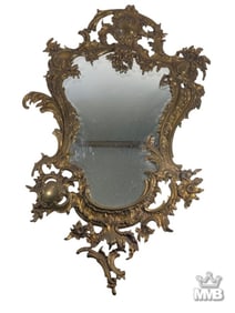 Antique Rococo Style Gilt Bronze Wall Mirror