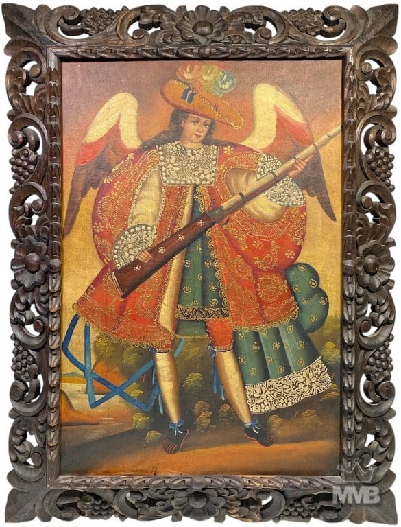 Cusco School Oil Painting of Archangel Raphael (1 of 7)