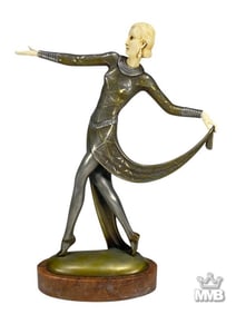 Art Deco Style Figural Sculpture after Lorenzl