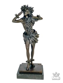 After Auguste Moreau Hawaiian Hula Bronze Statue