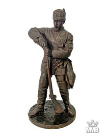 Antique French Spelter Armed Soldier Sculpture