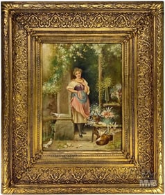 Late 19th C. European Oil Painting on Wood SIGNED