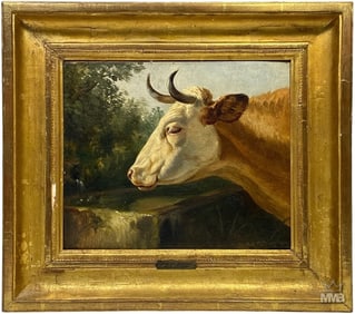 Charles Humbert 19th C. Oil Painting on Cardboard