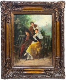 19th C. European Oil Painting on Wood SIGNED