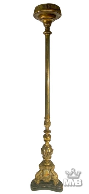 Antique Religious Gilt Wood Church Candle Holder (1 of 9)