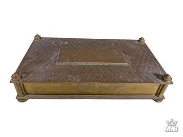Antique Bronze Lidded Tobacciana Cigar Box