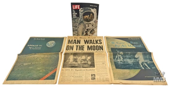 Apollo 11 Life Mag & Miami Herald 1969 4pc LOT