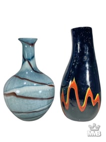 Vintage Italian Murano Art Glass Vases 2pc LOT