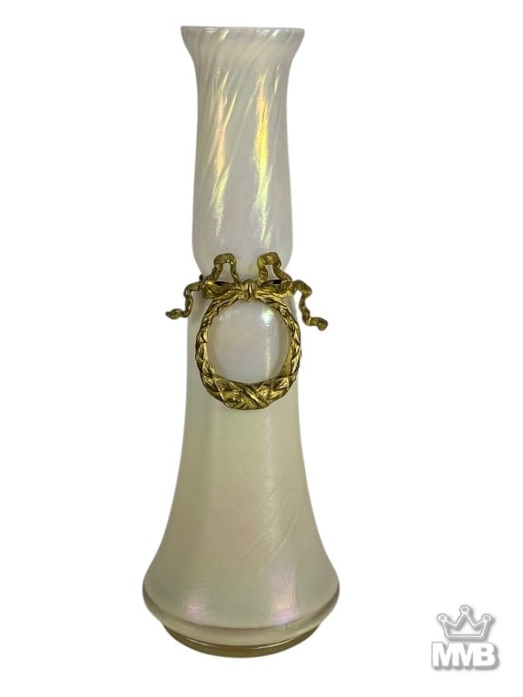 Victorian Iridescent Opaline Glass & Bronze Vase (1 of 5)