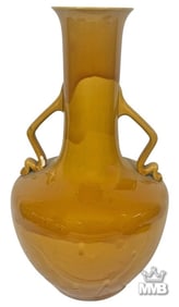 Linthorpe Pottery Handled Ochre Glazed Vase N.2330