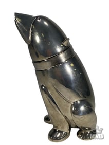Silverplated Seated Polar Bear Cocktail Shaker