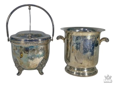 E.P.C. & Union Silver Plated Ice Bucket 2pc LOT