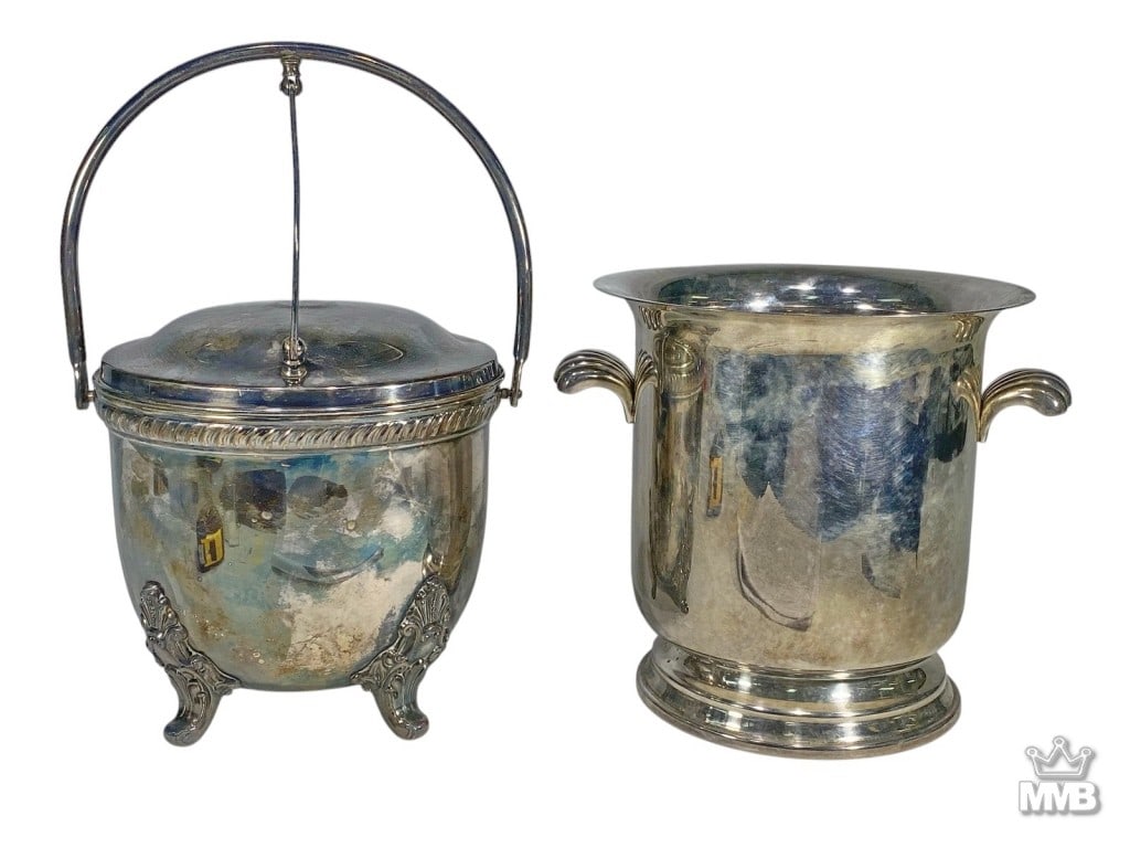 E.P.C. & Union Silver Plated Ice Bucket 2pc LOT (1 of 8)