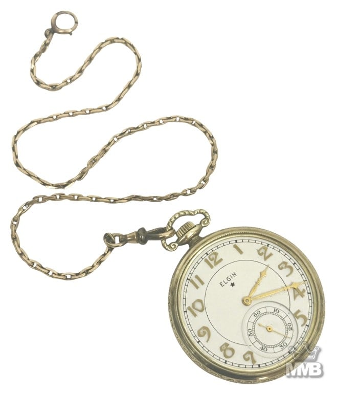 Elgin Gold-Filled Vintage Pocket Watch with Chain (1 of 4)