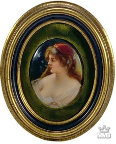 Fairytale Princess Oval Porcelain Plaque Painting