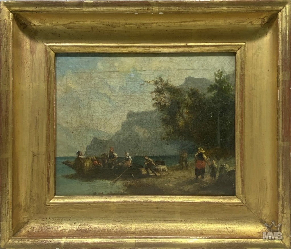 Antique Swiss School Oil Painting on Canvas (1 of 6)