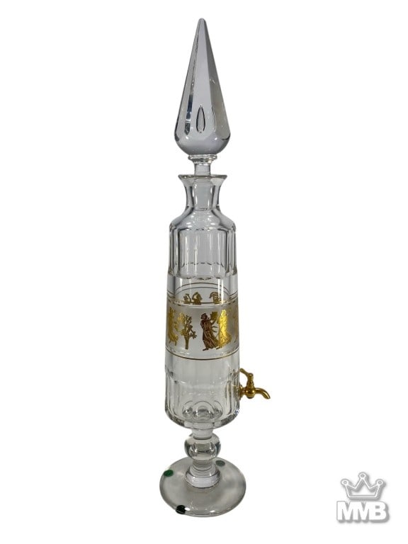 Val St Lambert Crystal & Gold Dispenser Fountain (1 of 7)