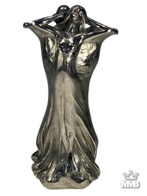 Vavra Art Nouveau Style Silverplated Vase SIGNED
