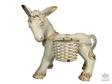 Haeger Ceramic Donkey Planter w Saddle Baskets