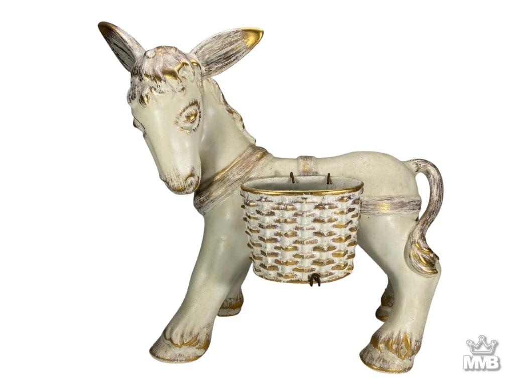Haeger Ceramic Donkey Planter w Saddle Baskets (1 of 6)