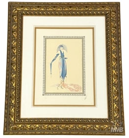 Erte 'La Pretentieuse' Color Lithograph SIGNED