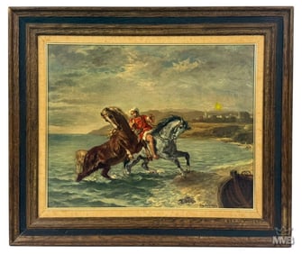 Art Print after Eugene Delacroix Arabian Horses