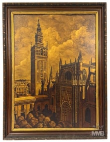 Marius de Zayas Cathedral & La Giralda Oil / Panel