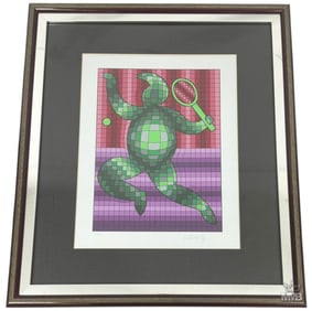 Victor Vasarely Tennis Player Color Serigraph