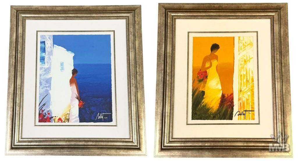 Emile Bellet L/E Signed Color Lithographs 2pc LOT (1 of 12)