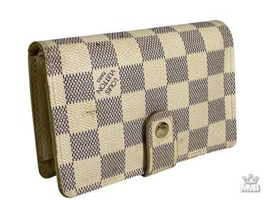 Ladies Designer Inspired Beige Damier Style Wallet