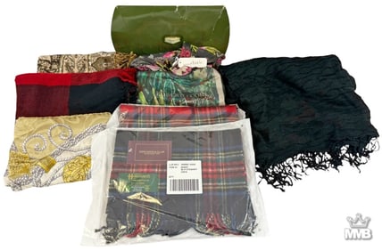 Collection of Designer Fashion Scarves 8pc LOT