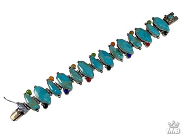 Barse Sterling Silver Turquoise Designer Bracelet